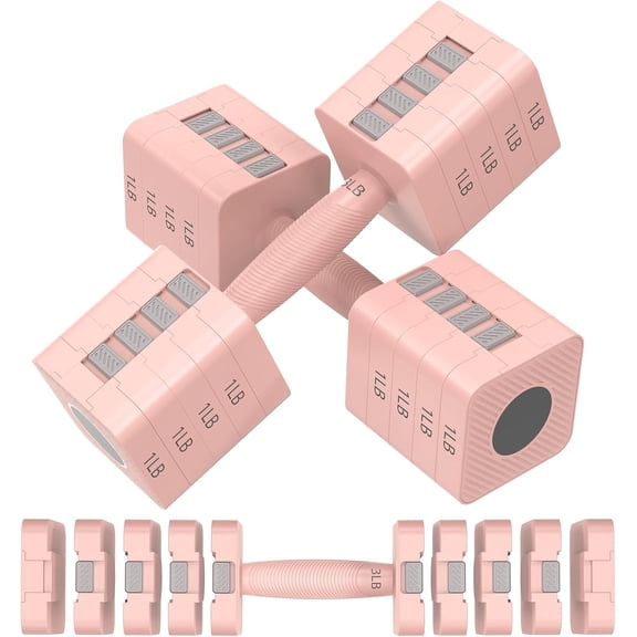 Adjustable Dumbbells Set of 2, 5-in-1 Adjustable Weight Dumbbells for Women/Men, 3lb/5lb/7lb/9lb/11lb Dumbbell Weights Set for Home Gym Workout