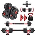Adjustable Dumbell Barbell Kettlebell Set Weight Set 40LB Weights