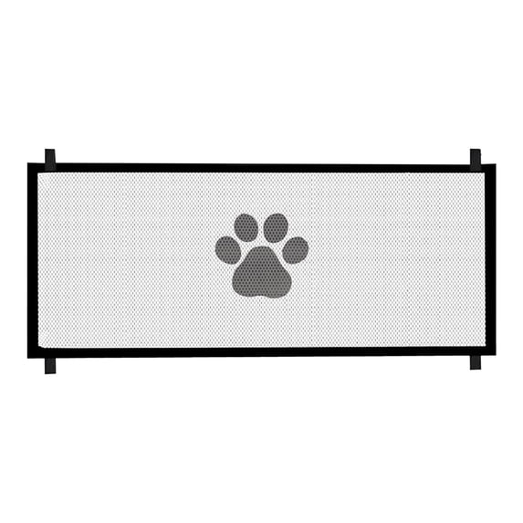 Adjustable Duty Dog Gate For Stairs and Doorways 307 Inch Tall Pet Barrier With Breathable Mesh Screen Fits Wide Openings Indoor Solution