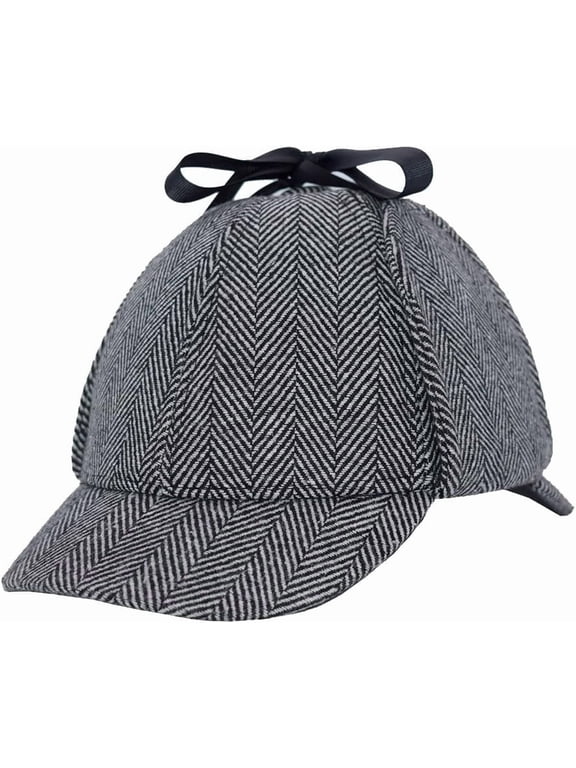 Adjustable Ear Flap Deerstalker Hat Classic Detective Style Costume & Cosplay Hat for Dress Up Parties