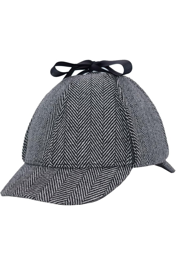 Adjustable Ear Flap Deerstalker Hat Classic Detective Style Costume & Cosplay Hat for Dress Up Parties