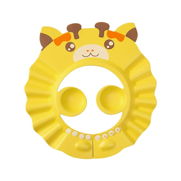 Adjustable Ear Protection Shower Shampoo Cap, Soft Silicone Water Guard Hair Washing Hat, Waterproof Sun Shower Cap to Block Water for Bathing, Hair Washing and Outdoor Sun Protection-（Yellow）