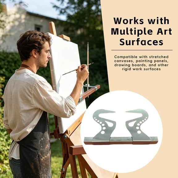 Adjustable Easel Hand Rest Support Bar, Artist Hand Support Bridge, Self-Locking Gravitys Metal Wrist Rest Stand, Angle Painting Hand Rest, for Canvas, Drawing Board, Sketching (No Wood)