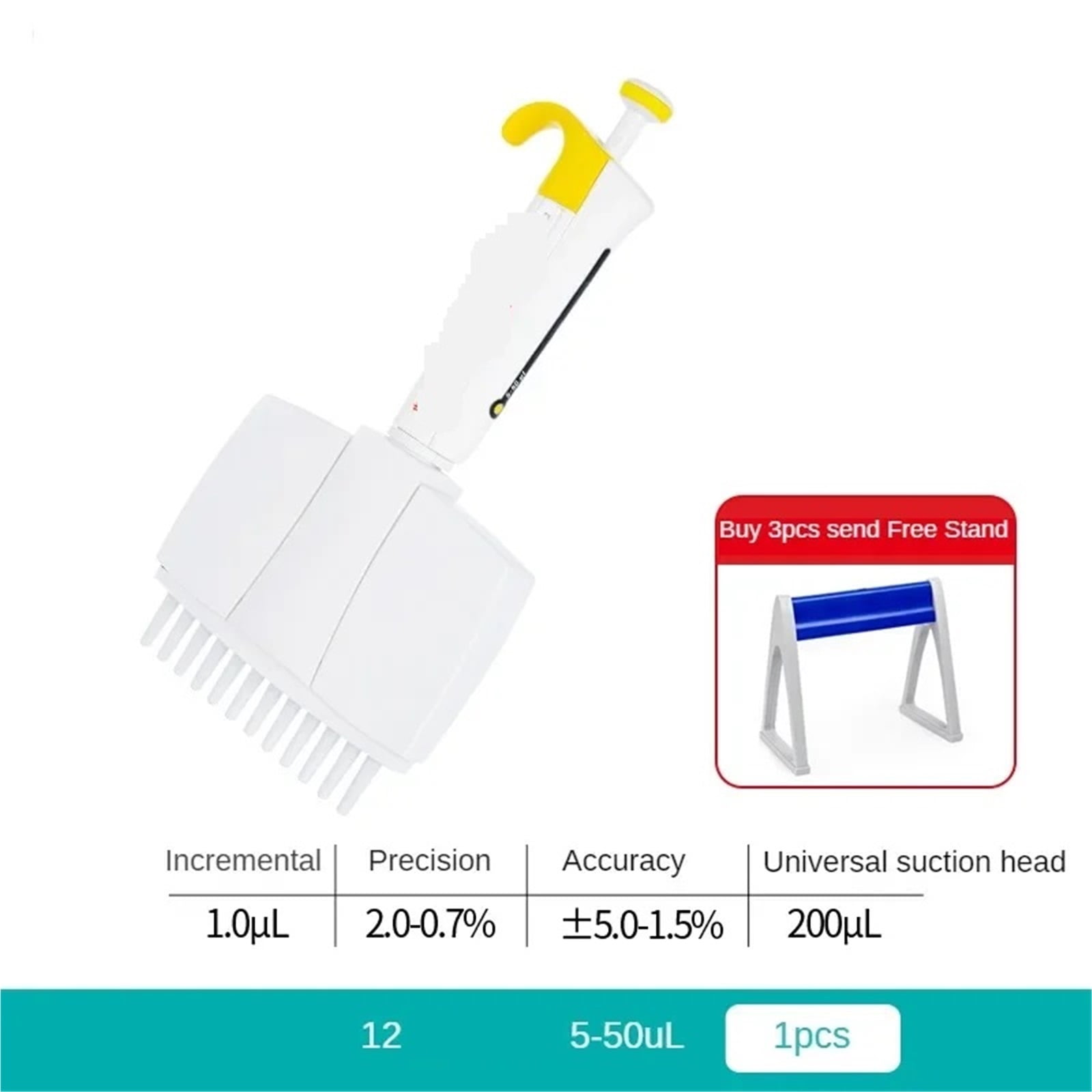 Adjustable Eight Pipette Twelve Pipettes Half Pipettors , High-Accurate