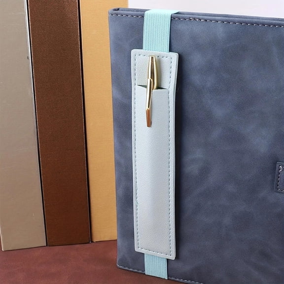 Adjustable Elastic Band Pen Holder, Pencil Holder, Pen Sleeve Pouch for Hardcover Journals, Notebooks, Planners, Binders, PU Leather, Detachable