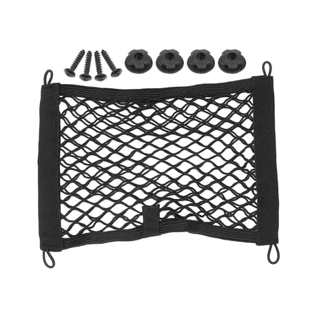 Adjustable Elastic Cargo Net for Car Trunk RVBoats Storage Mesh Pocket Net Set with 4 Mounting Screws 35 x 25cm