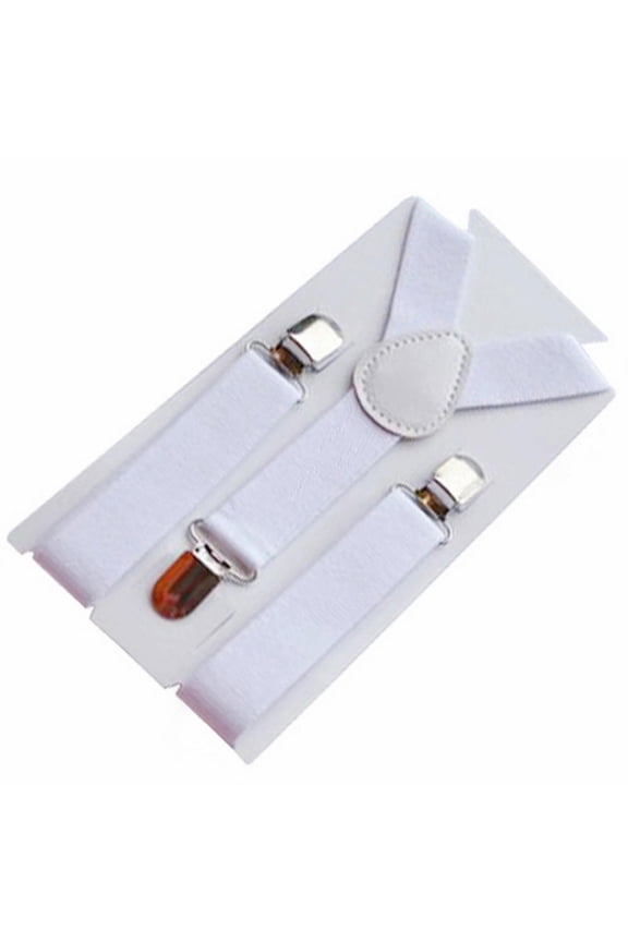 Adjustable Elastic Shoulder Straps with Y-Shaped Clips, Versatile for Everyday Wear and Accessories. White, Clasic Style Elastic Susp-enders with Y Back, Adjustable Straps for Various Waist Sizes