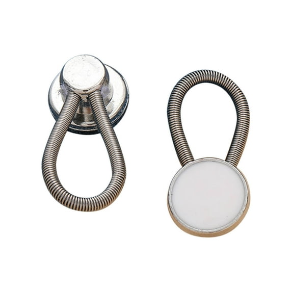 Adjustable Elastic Waist Extender Button for Jeans & Pants No-Sew Flexible Button Expanders for Shirts & Collars