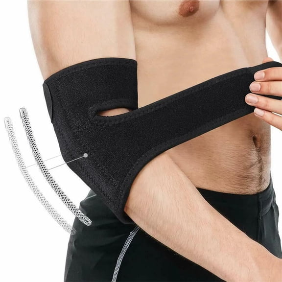 Adjustable Elbow Brace with Metal S1pc Upport-Additions Tennis& Golfer Elbow Brace,Polyester, Hook& Loop Closure for Basketball& Sports Injuries, Tennis Elbow Brace| Adjustable with Support