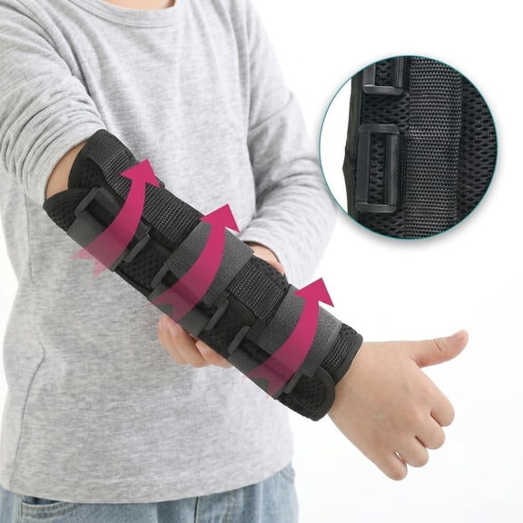 Adjustable Elbow Immobilizer Brace, Rigid Forearm Splint for Fracture Support, Breathable Mesh Arm Stabilizer for Joint Recovery