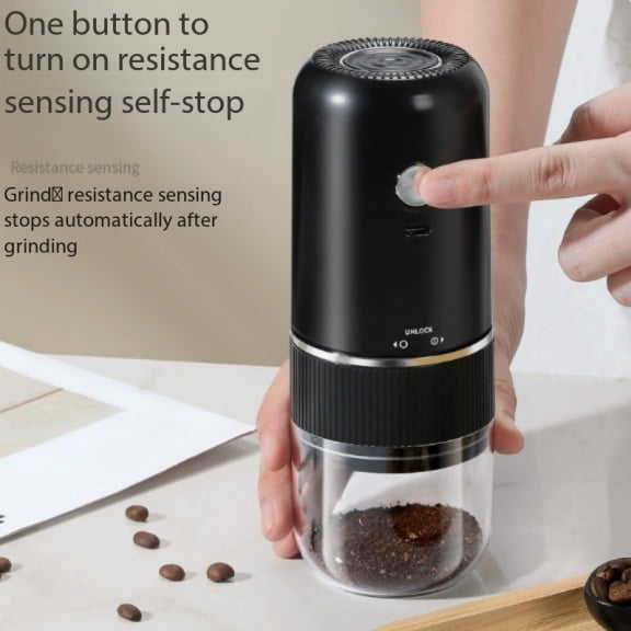 Adjustable Electric Grinder with Ceramic Grinding Core for Coffee Beans, Spices, and Sea Salt - Durable & Easy to Clean