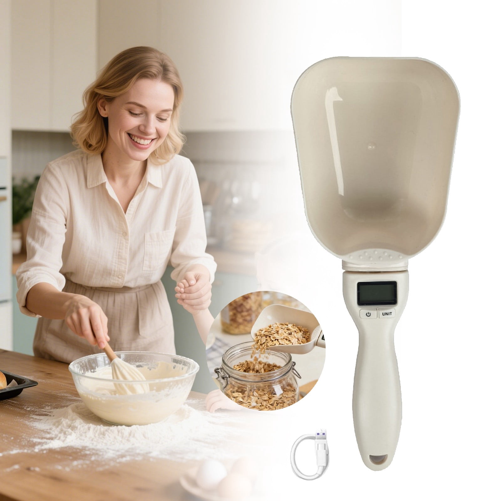 Adjustable Electronic Measuring Spoon 0.1-800 g, Digital Gram Scale ...