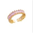 thumbnail image 1 of Adjustable Electroplated Geometric Copper Ring with Rainbow Zircon Rhinestones, Simple Style Unisex Ring for Women, 1 of 5