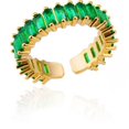 thumbnail image 1 of Adjustable Electroplated Geometric Copper Ring with Rainbow Zircon Rhinestones, Simple Style Unisex Ring for Women, 1 of 5