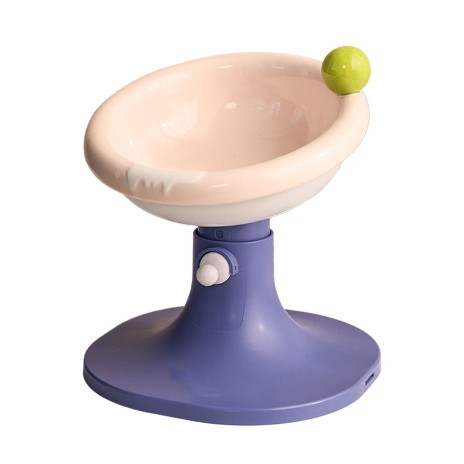 Adjustable Elevated Cat Bowls - Ceramic Raised Cat Food & Water Dishes with Tilted Design, Whisker-Friendly & Anti-Vomit Feeding Bowls for Cats & Kittens