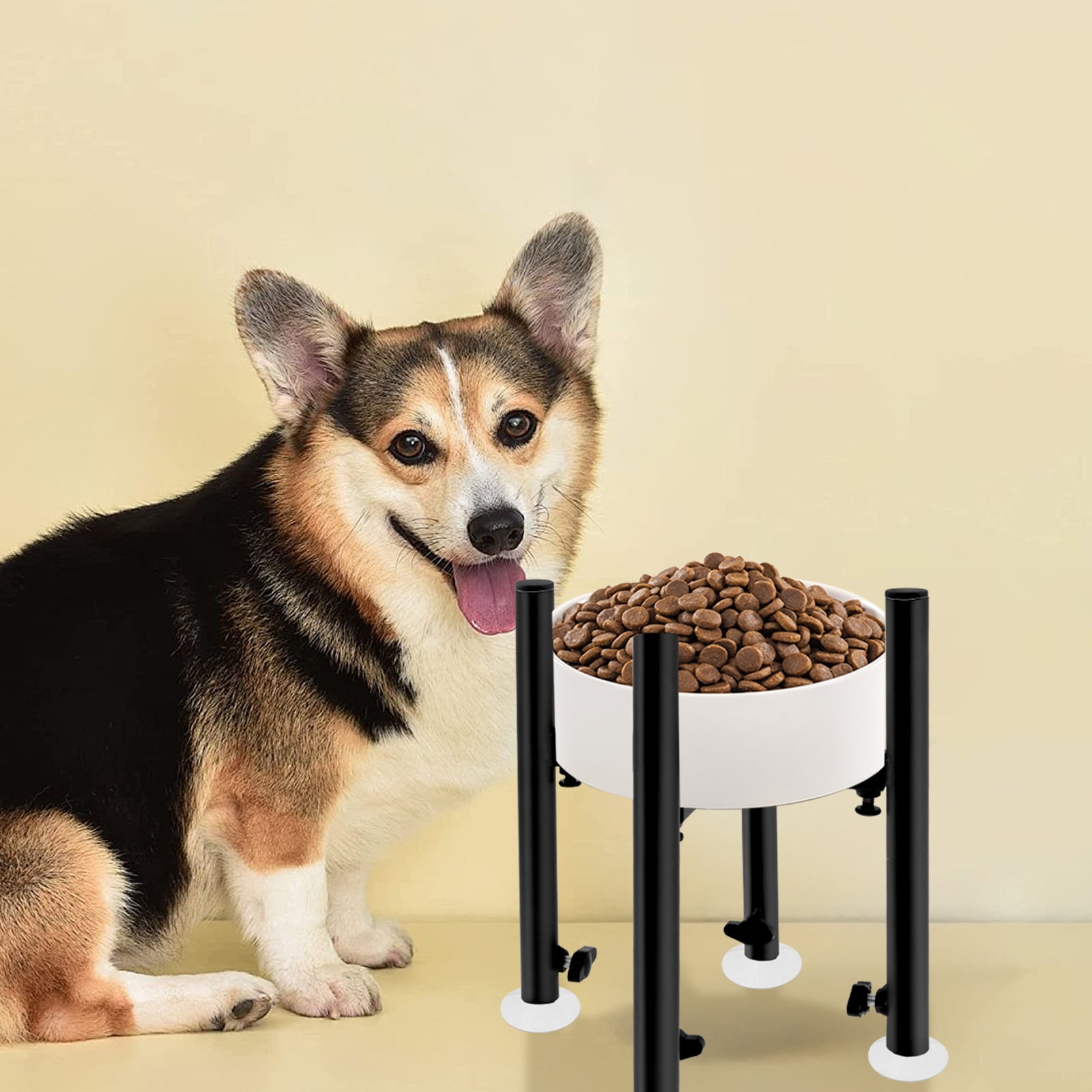 Adjustable Elevated Dog Bowl Stand Metal Raised Dog Bowl Stand Detachable Pet Water and Food Bowl Stand Anti Slip Raised Dog Food Bowl Stand for Large Medium and Small Dogs