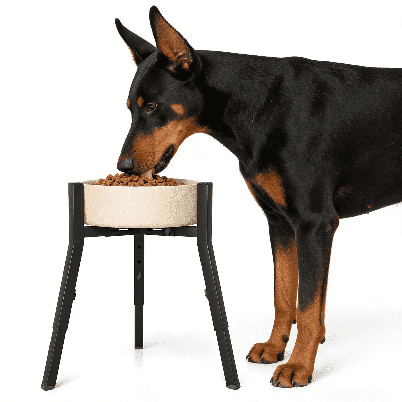 Adjustable Height & Width Elevated Dog Bowl Stand for Large Dogs, Single Raised Feeder Station (Bowl Not Included)