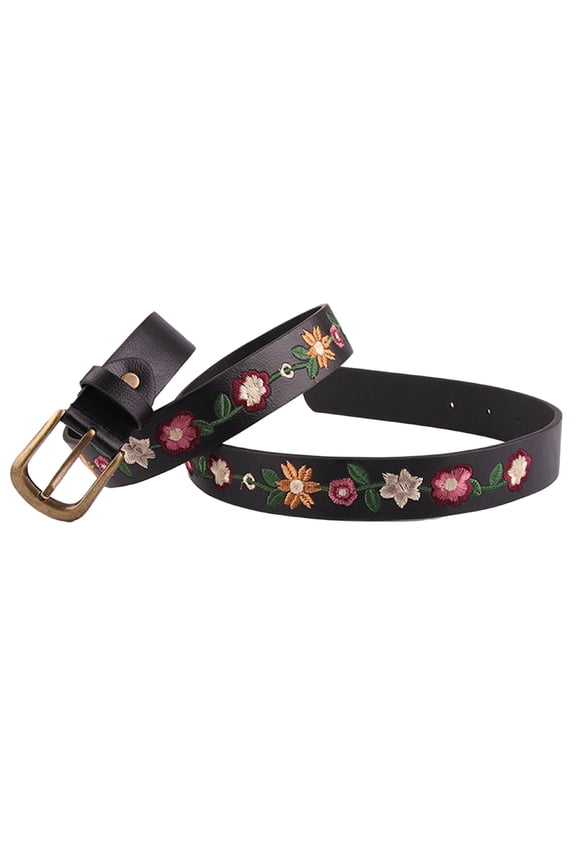 Adjustable Embroidery Flower Waist Belt Wear Resistant Waist Belt Hot Girls Women Waist Belt for Coat Skirts Jeans