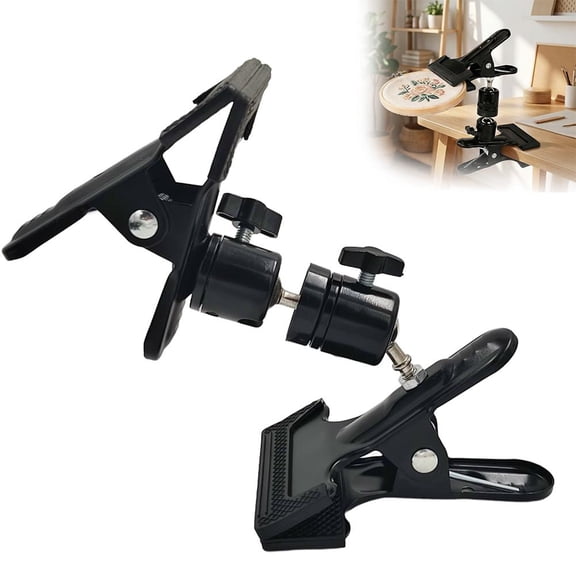 Adjustable Embroidery Hoop Stand with 360 Rotation Metal Clamp for Cross Stitch, Hand Work DIY Handicraft Needlework Projects