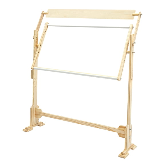 Adjustable Embroidery Stand, Floor Standing Wooden Embroidery Frame with 360 Rotation, Cross Stitch Holder