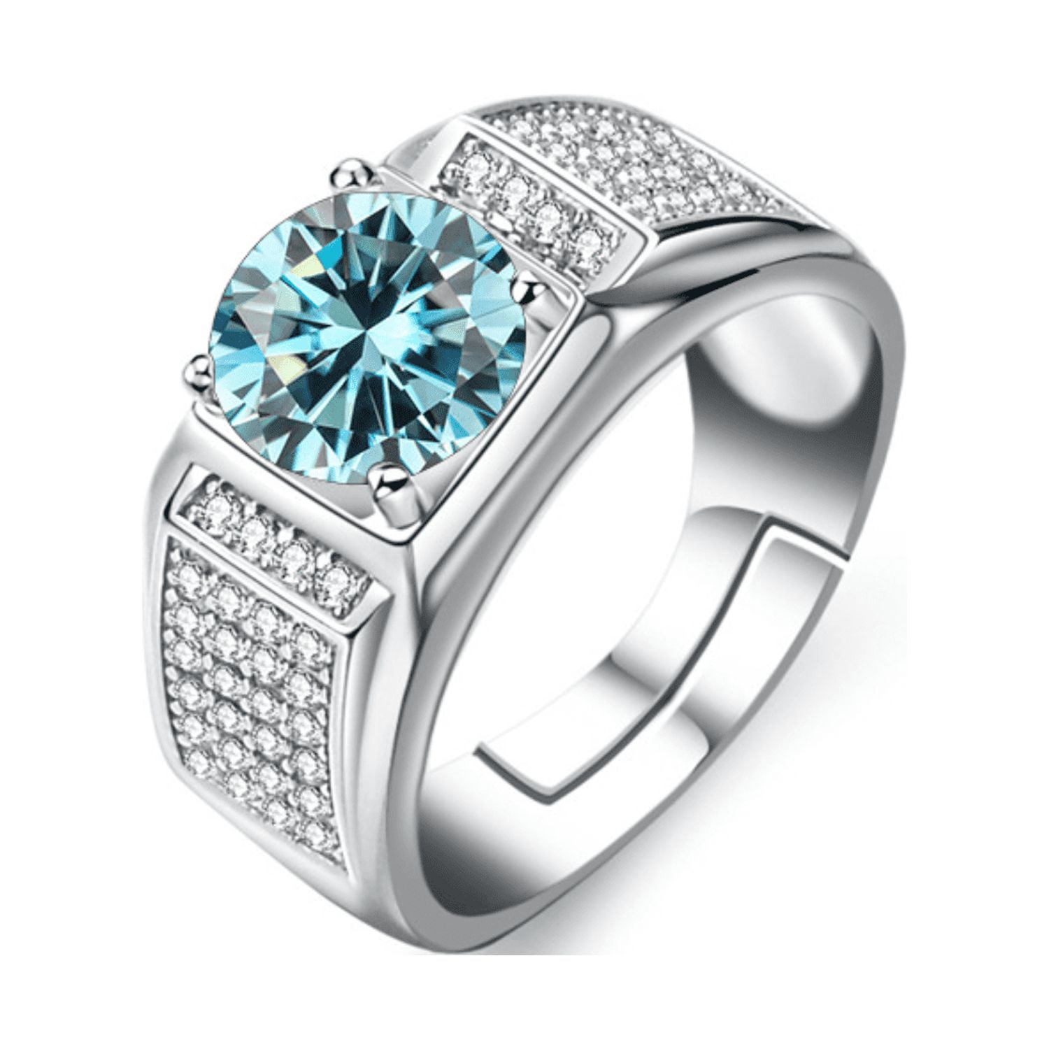Adjustable Engagement Wedding Ring for Men,2ct D Color VVS1 Yellow/Pink ...