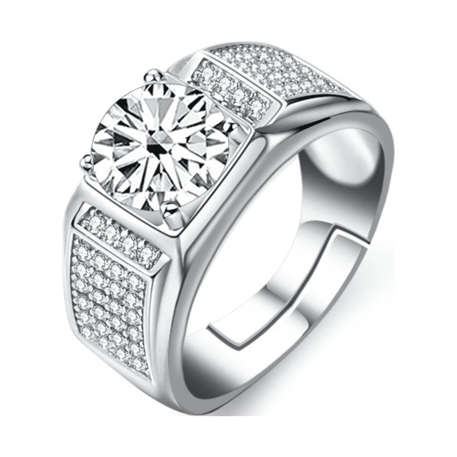 Adjustable Engagement Wedding Ring for Men,2ct D Color VVS1 Yellow/Pink ...