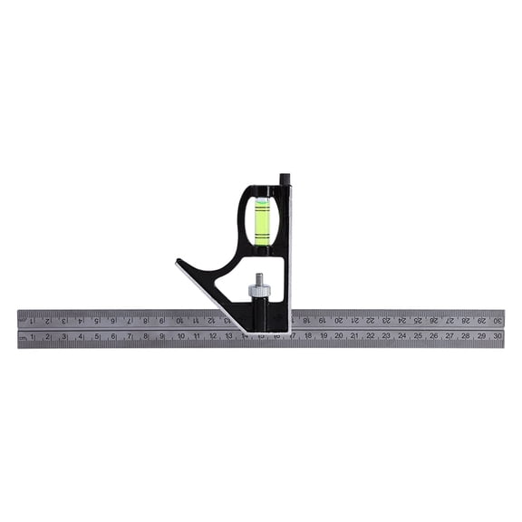 Adjustable Engineers Combination Try Square Set Right Angle Ruler, 12 inches / 30.5 cm High-Accuracy Double-Sided Metric and Centimeter Graduations