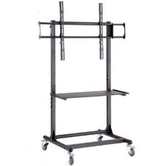 Adjustable Ergonomic Mobile TV Cart for 56-Inch to 70-Inch TVs with 2 Shelves