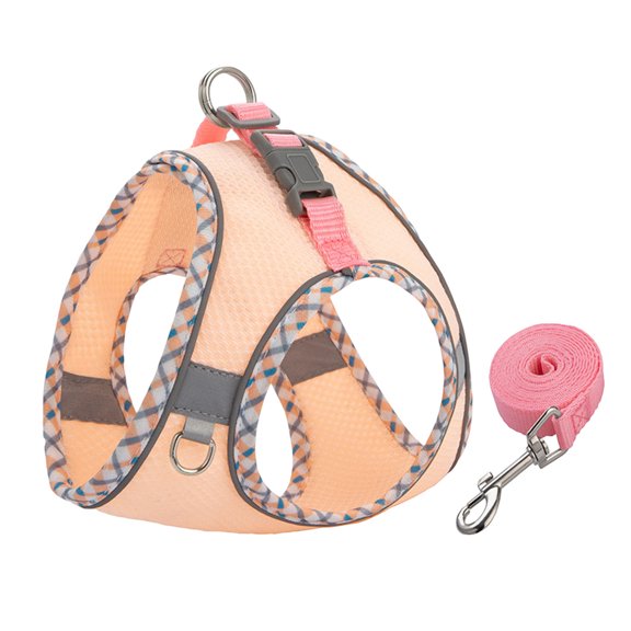 Adjustable Escape Resistant Cat Harness with Matching Leash, Lightweight Breathable Mesh Vest Style Harness, Ideal Outdoor Walking Gear for Kittens & Small Cats