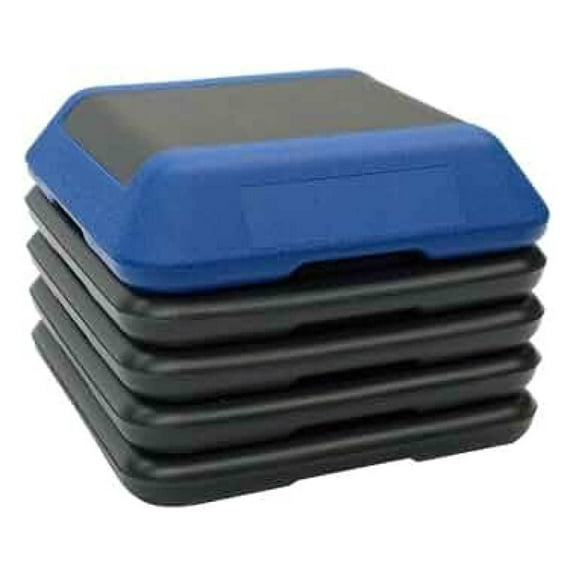 Adjustable Exercise Step Platform 16"x16" with Stackable Step Risers | Aerobic Stepper & Fitness Step Platform for Cardio, Strength Training & Physical Therapy Workouts