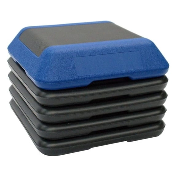 Adjustable Exercise Step Platform with 412" Stackable Risers | 16"x16" Aerobic Stepper Platform for Home Gym Workouts, HIIT, Step Aerobics, Cardio & Strength Training