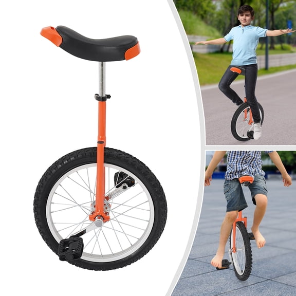 Adjustable Exercise Unicycle, Outdoor Unicycle, One Wheel Bike Orange