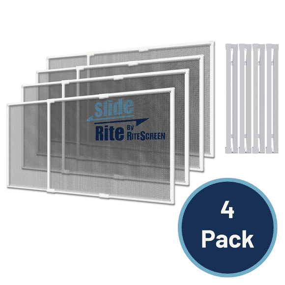 Adjustable & Expandable Window Screen 10" x 19" (4-Pack) Pre-Framed Window Screen Expands up to 35"