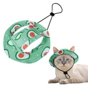 Adjustable Ear Pet Fisherman Sun Hat, Lightweight Breathable Cotton Bucket Hat for Cats Puppies Small Dogs Outdoor Photo Beach CampingDark Green,S