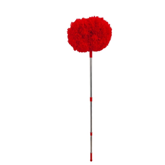 Adjustable Extendable Duster 40Cm-140Cm Length Flexible Feather Duster For Dusting Hard-To-Reach Areas, Red