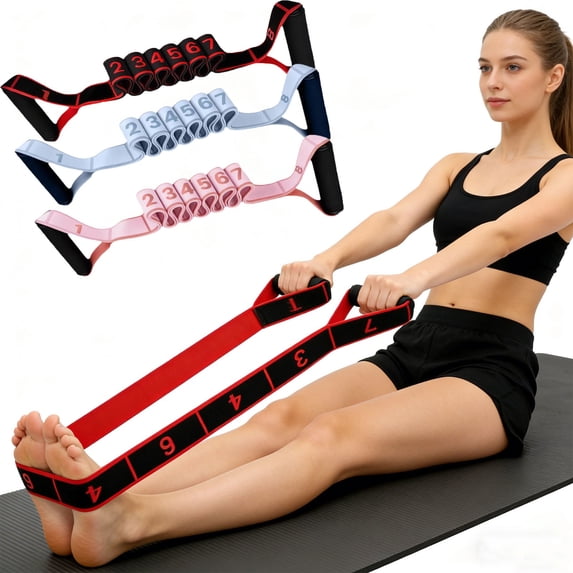Adjustable Extended Stretching Straps, Numbered Resistance Bands for Glutes,Multi-Functional Elastic Stretch Bands,Fitness Elastic Tension Exercise Pull Rope for Stretching and Yoga, Pilates, Dance
