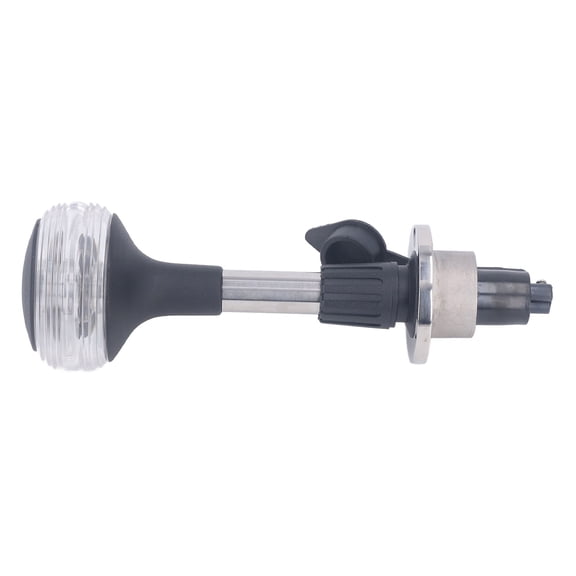 Adjustable Extension Boat Stern Anchor Light 9 inches / 22.8 cm Waterproof IP65 Marine LED Navigation All Round White Light Pole with Standard 2-Pin Removable Detachable Base 10-24V DC 3W