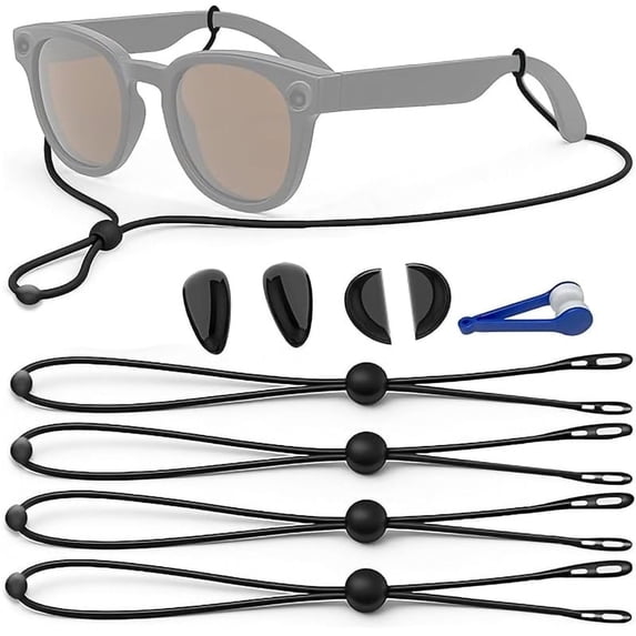Adjustable Eyeglass Strap for Meta Smart Glasses, Anti-drop Glasses Strap with Nose Pads, Adjustable Anti Slip Glasses Strap for Sports