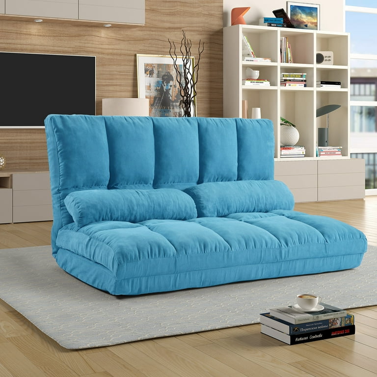 Adjustable Fabric Lazy Sofa Floor Sofa, Thicken Double Chaise