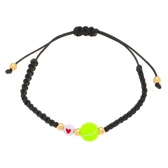 Adjustable Fabric Sports Bracelet Football Rugby Tennis Bead Design Unisex Wristband
