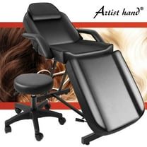 Adjustable Facial Bed Massage Table Beauty Salon Spa Equipment with Free Tattoo Stool(Black)