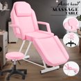 thumbnail image 1 of Adjustable Facial Bed Massage Table Beauty Salon Spa Equipment with Free Tattoo Stool(Pink), 1 of 18