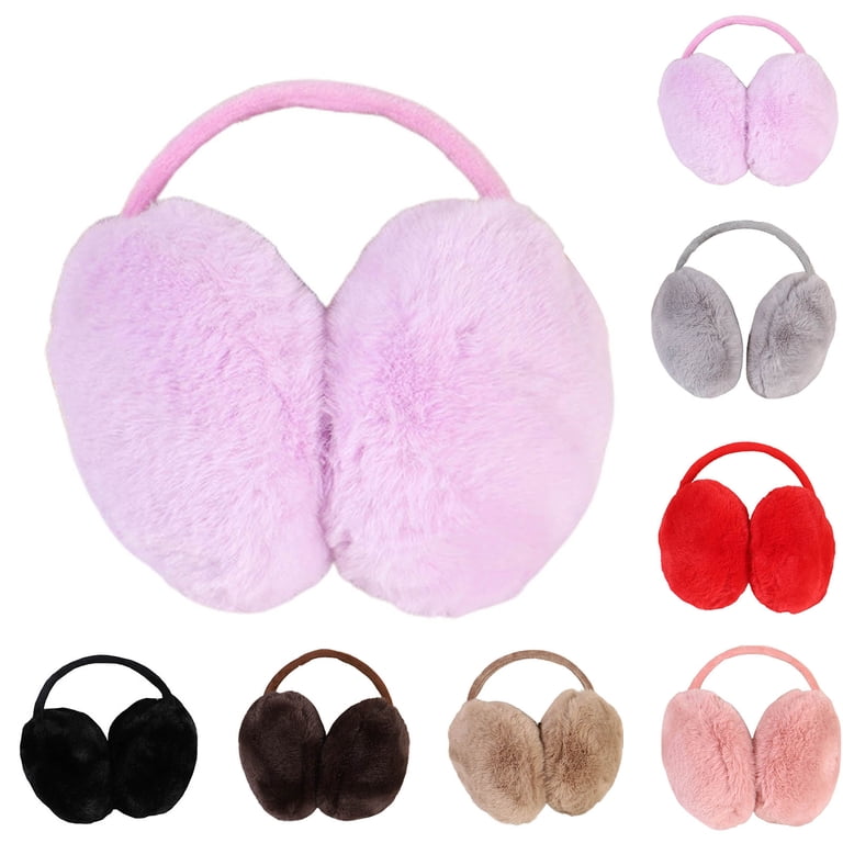 Adjustable Faux Fur Earmuffs Foldable Winter Ear Warmers WNFJR Women Winter Ear Muffs Fluffy Faux Fur Earmuffs  main image 3