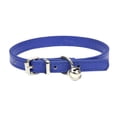 thumbnail image 1 of Adjustable Leather Pet Collar with Bell, Classic Durable Basic Collar for Small Medium Dogs and Cats(Navy,50cm), 1 of 6