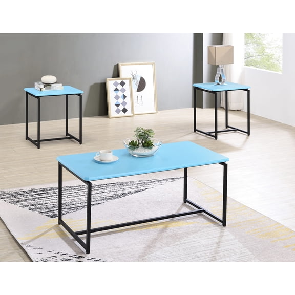 Adjustable Feet Table / Ideal for Home Gathering / Blue Carbon Fiber Design