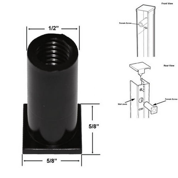 Adjustable Female Screw for Attaching Shower Door Frame to Wall Jamb