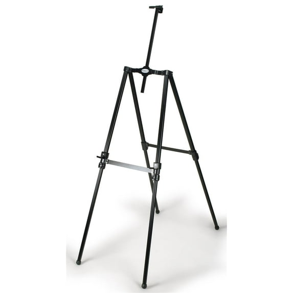 Adjustable Field Easel for Countertop or Floor, Height Ranges From 27.5"h to 67"h, 4-Legged Tripod Stand for Optimum Stability - Black Aluminum (DA280B)