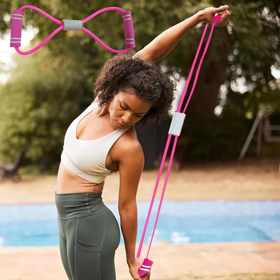 Adjustable Figure 8 Fitness Puller - Elastic Resistance Bands for Shoulder Stretch, Arm Workout, Chest Expansion & Yoga, Home Exercise Equipment for Strength Training