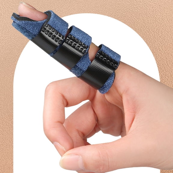 Adjustable Finger Splint with Aluminum Support Strip for Trigger Finger, Broken & Injury Fixation, Breathable SBR Material for Index, Middle, Ring Fingers