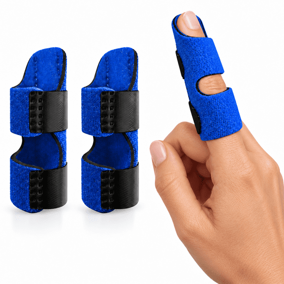 Adjustable Finger Splint for Men & Women, Padded Finger Straightener Stabilizer for Trigger Finger, Arthritis, Mallet Finger, Sprains & Broken Fingers, Fits Index, Middle, Ring & Pinky Fingers